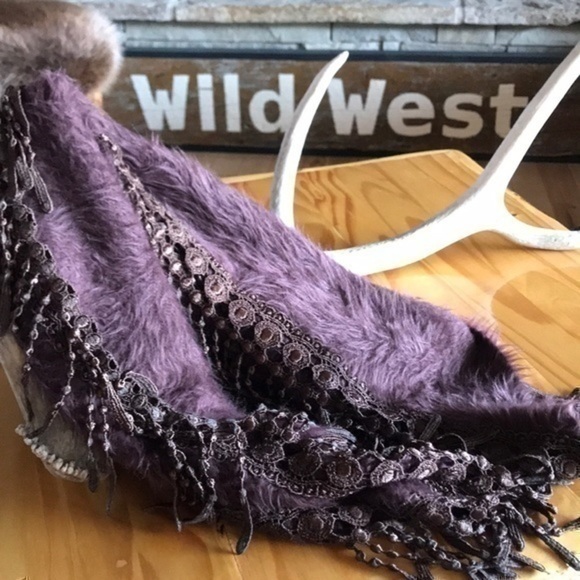 Angora eyelash Shawl Head Scarf Wrap piano Shawl Fringes - Picture 10 of 15